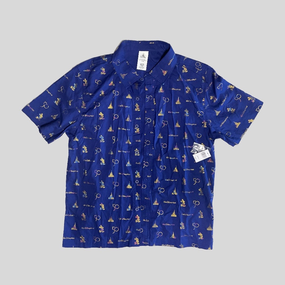 Disney World 50th anniversary unisex button up